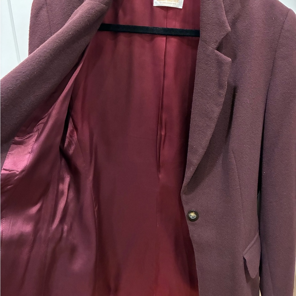 80’s Vintage Brooks Brothers Burgundy Coat 100% Camel Hair - Picture 14 of 15